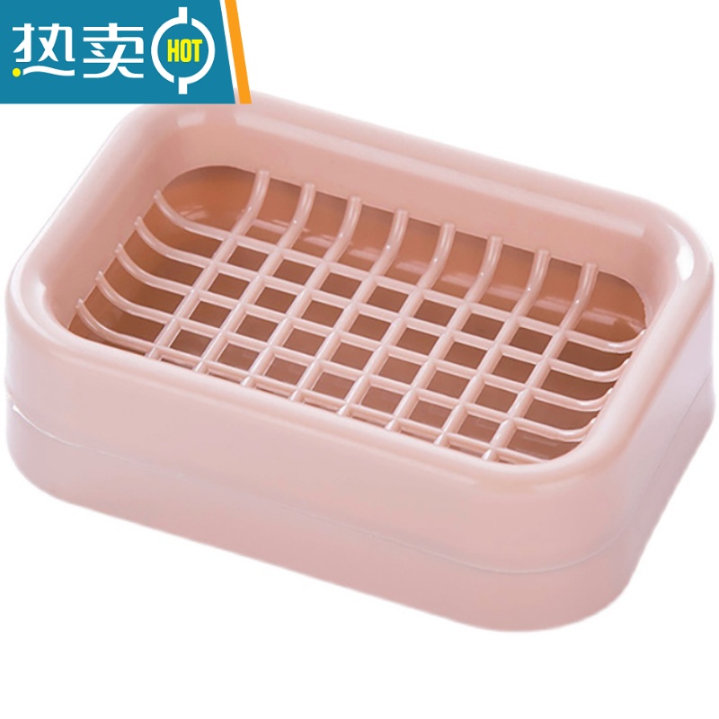 敬平家用浴室双层沥水肥皂盒卫生间手工皂架香皂盒北欧皂盒皂托 北欧粉+北欧绿高清大图