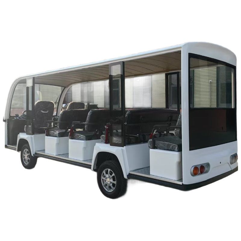 禾呈心采 电动观光车五排14座 接待车电动四轮摆渡车 敞篷款高清大图