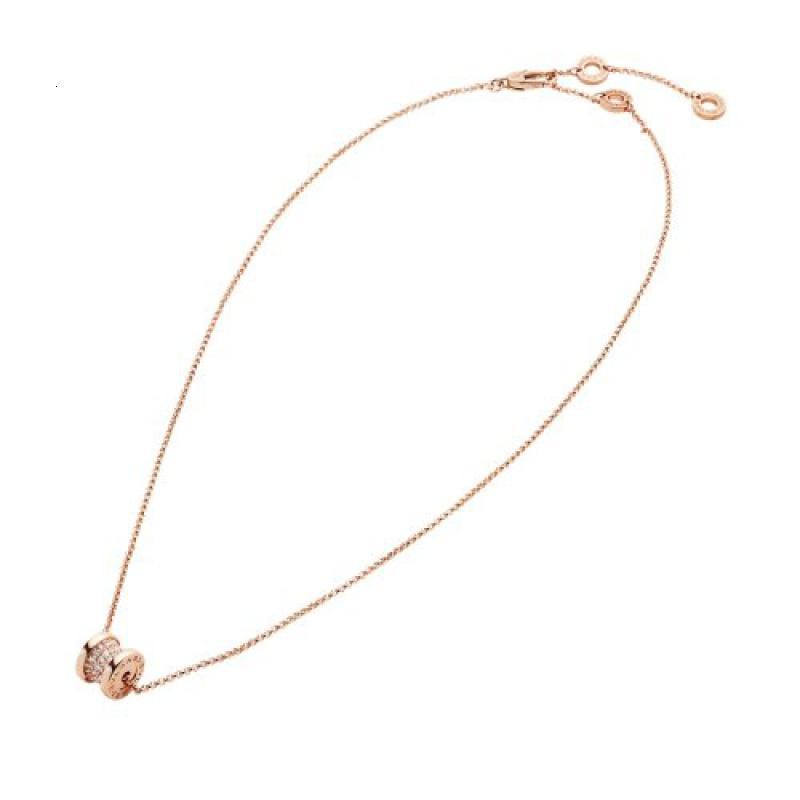 bvlgari宝格丽bzero1系列经典款满钻18k金玫瑰金小号小蛮腰名媛项链