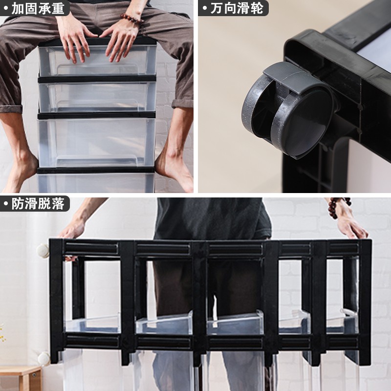 透明婴儿玩具整理箱收纳箱塑料儿童储物柜子宝宝衣柜抽屉式收纳柜 三维工匠高清大图
