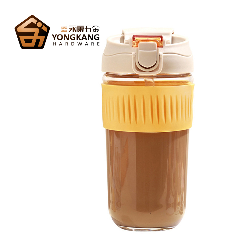 双饮玻璃杯350ML/550ML创意办公水杯车载便携大容量