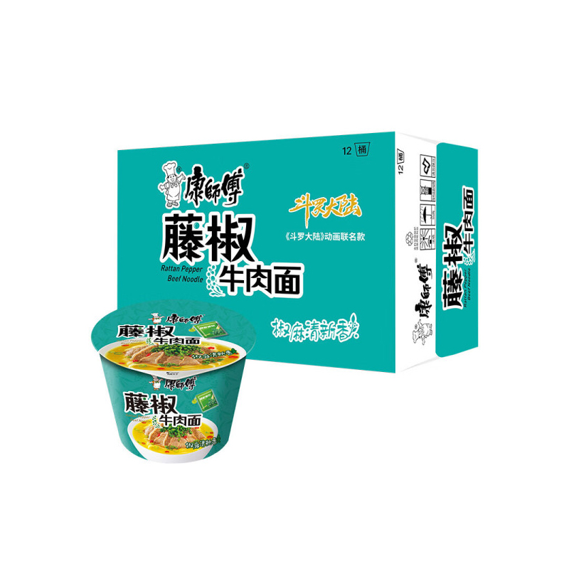 康师傅 藤椒牛肉面12桶 /箱