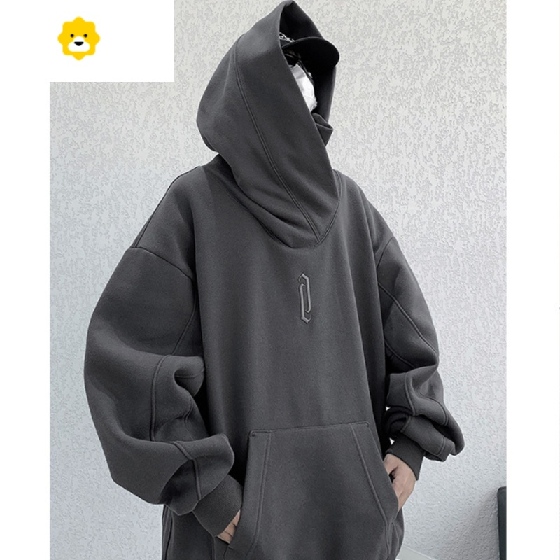 fish basket重工机能风卫衣男堆堆领无抽绳连帽衫西海岸oversize外套