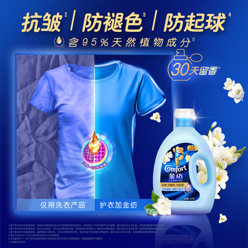 金纺衣物调香大师香氛固色柔顺剂小苍兰5.2斤防褪色防皱起球留香除湿味