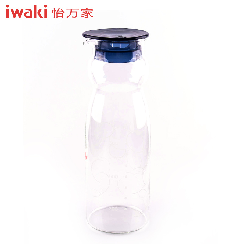 【百年品牌，精致生活，高端耐热玻璃水壶】TC28872B1C 怡万家iwaki耐热玻璃 臻品超轻冷水壶二件套玛瑙蓝