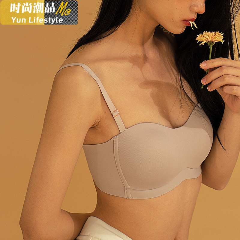 YUNWUXIN恋爱诊断书]无钢圈内衣防滑聚拢无肩带上托一片式抹胸美背文胸抹胸
