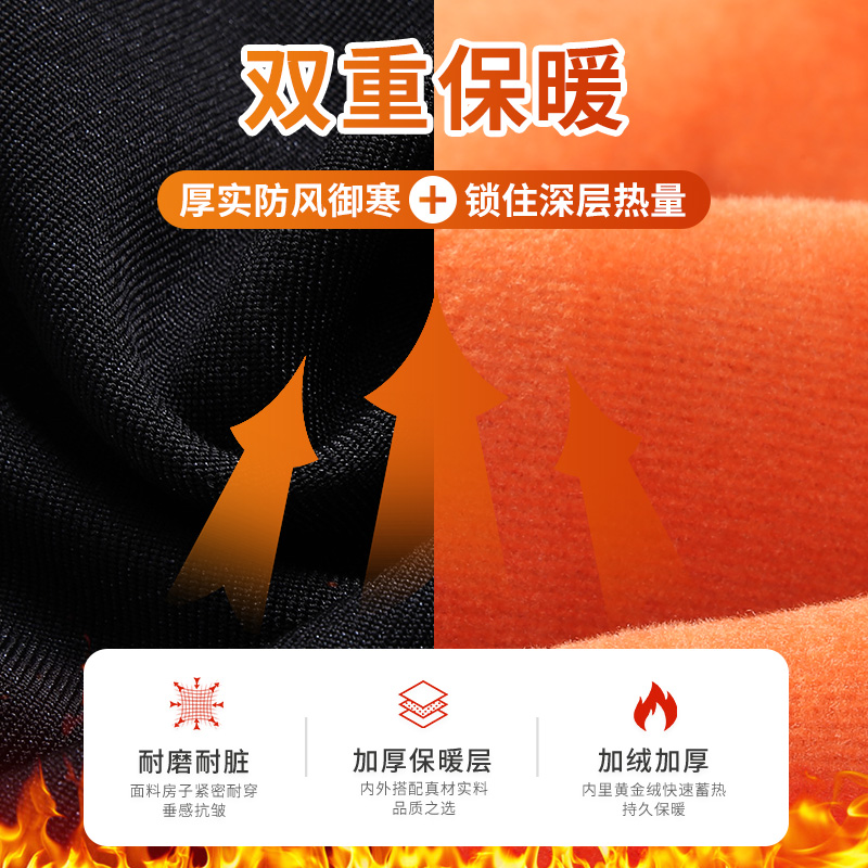 恒源祥中年爸爸秋冬季加绒加厚款宽松休闲裤子男裤中老年人西装宽高清大图