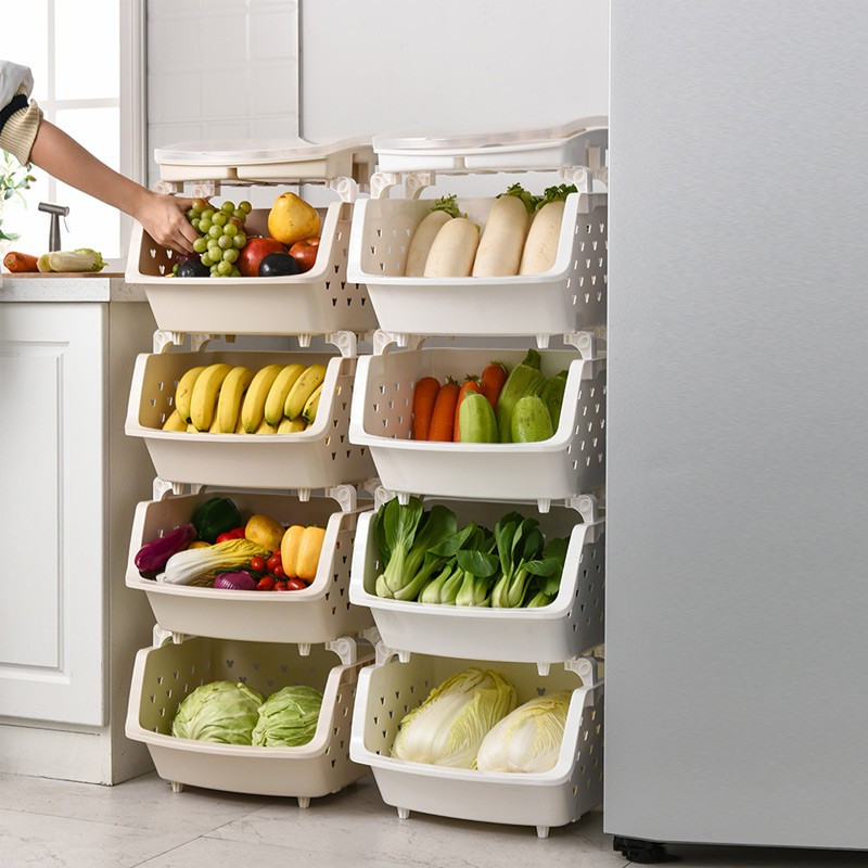 中号菜架子厨房蔬菜置物架落地收纳架放菜篮储物筐水果收纳筐收纳层架