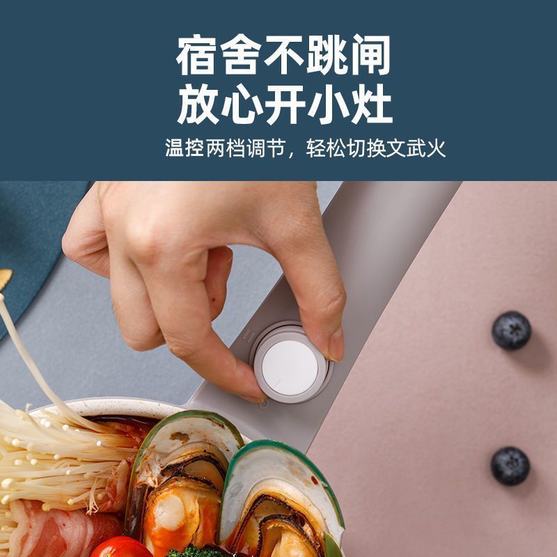 德国olbers多功能电煮锅电火锅 粉色陶瓷釉白胆+塑料蒸笼