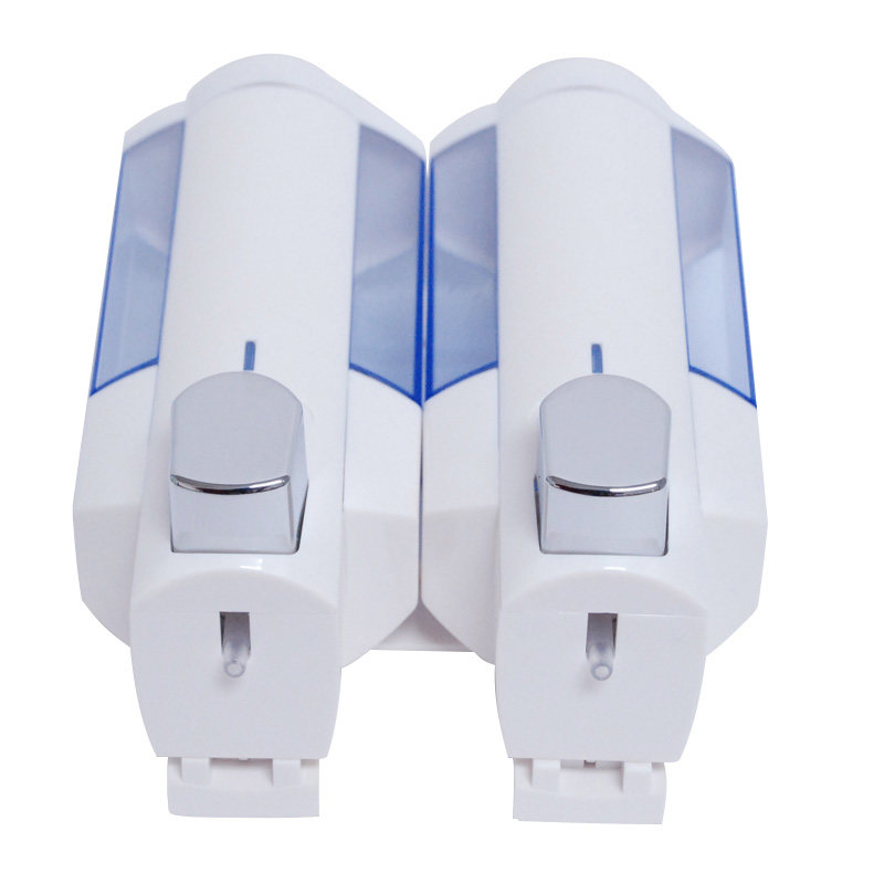 瑞沃(SVAVO)手动皂液器350ml 免打孔洗手液盒 壁挂沐浴露盒 V6101铬色 单格350ml单位:个高清大图