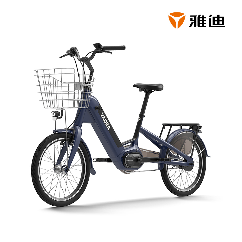 雅迪(yadea)SC500高端亲子车电踏车36V进口锂电版雅迪电瓶自行代步车 深空蓝