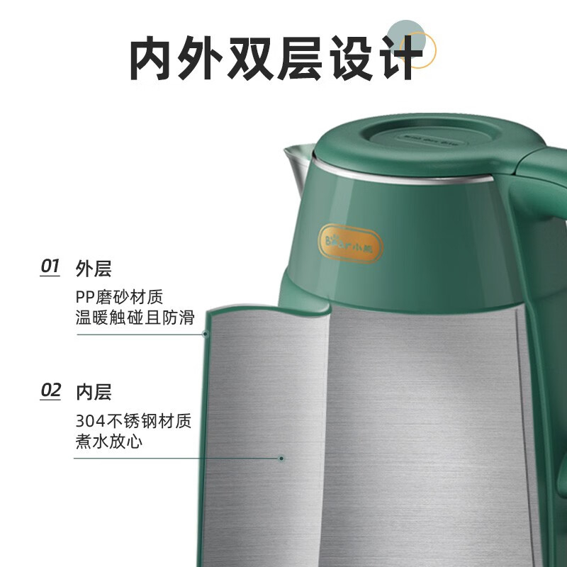 小熊(bear)森系电热水壶1.5L ZDH-Q15E1高清大图