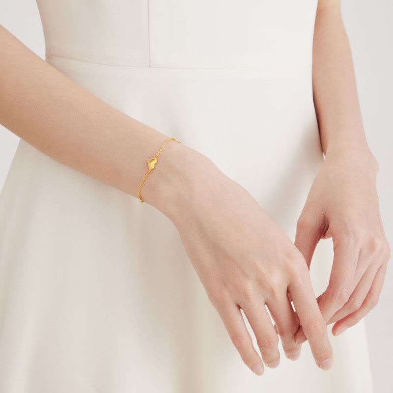 周大福爆闪鱼鳞金爱心黄金手链足金黄金手链(工费:320计价)EOF1272礼物图片