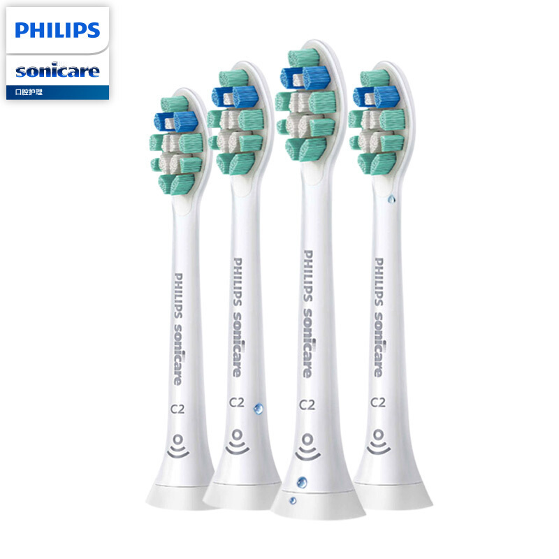 飞利浦(PHILIPS) 电动牙刷头 洁净牙菌斑 4支装 HX9024 适配HX6730/6761/6803/6806