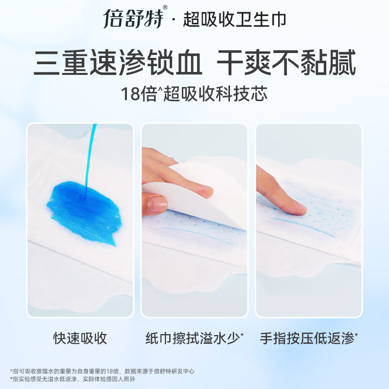 倍舒特 医护级系列棉柔日夜用套装卫生巾70片 姨妈巾高清大图