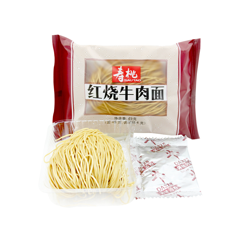 寿桃传统碱水面 红烧牛肉面49克20袋 鲍鱼清鸡面49克20袋 汤面