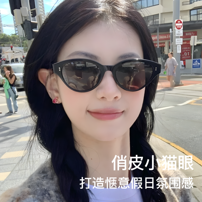 佳伯利复古猫眼椭圆框太阳镜 24014高清大图