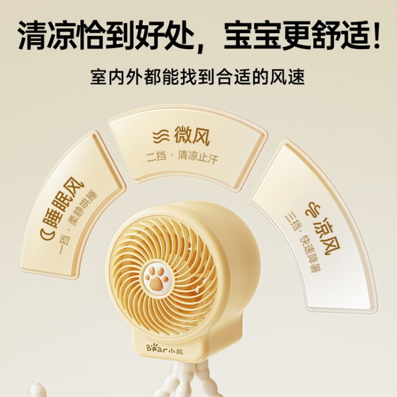 小熊(bear) DFS-K05C3 风扇 可摇头小风扇 持久续航 细密格栅不卡手指 稳固摆放 舒适乘凉高清大图