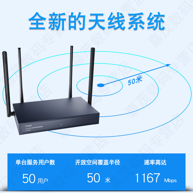 迅捷(FAST)FER1200 1200M 11AC双频企业级无线路由器 wifi覆盖(单位:台)