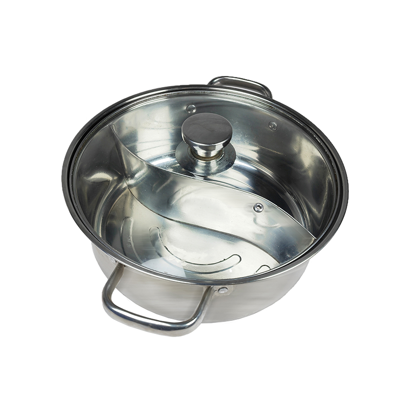 兰雅昀 304不锈钢带盖鸳鸯锅 32cm 个高清大图