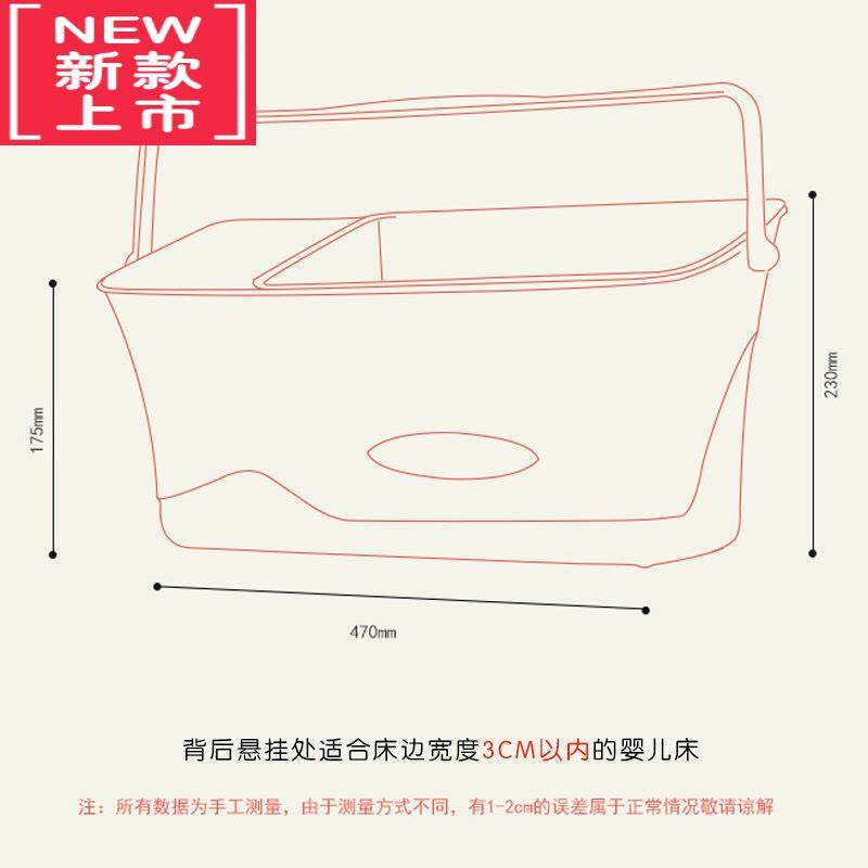 可莉允婴儿床挂收纳挂袋挂篮装尿不湿的床头尿布床边置物袋多功能储物袋图片