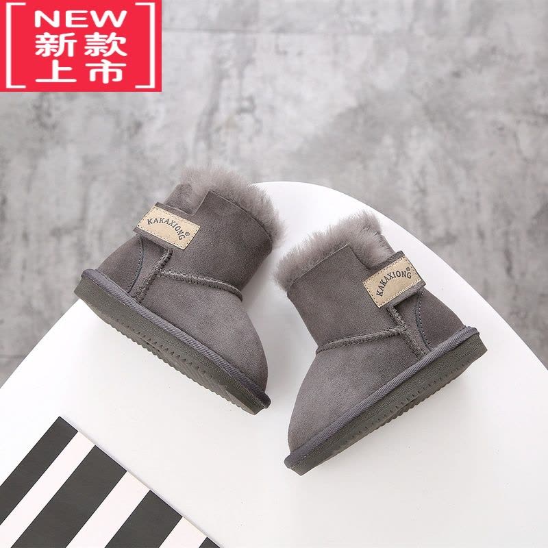 可莉允羊一体儿童雪地靴女童短靴子小童冬季男童棉鞋宝宝婴儿学步鞋图片