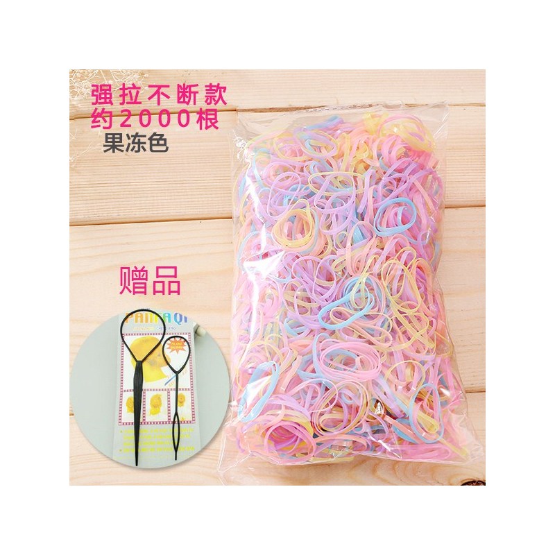 钰。儿童高弹力不伤发一次性橡皮筋发绳彩色女童扎头发皮圈发圈饰|黑色强拉不断(大圈)