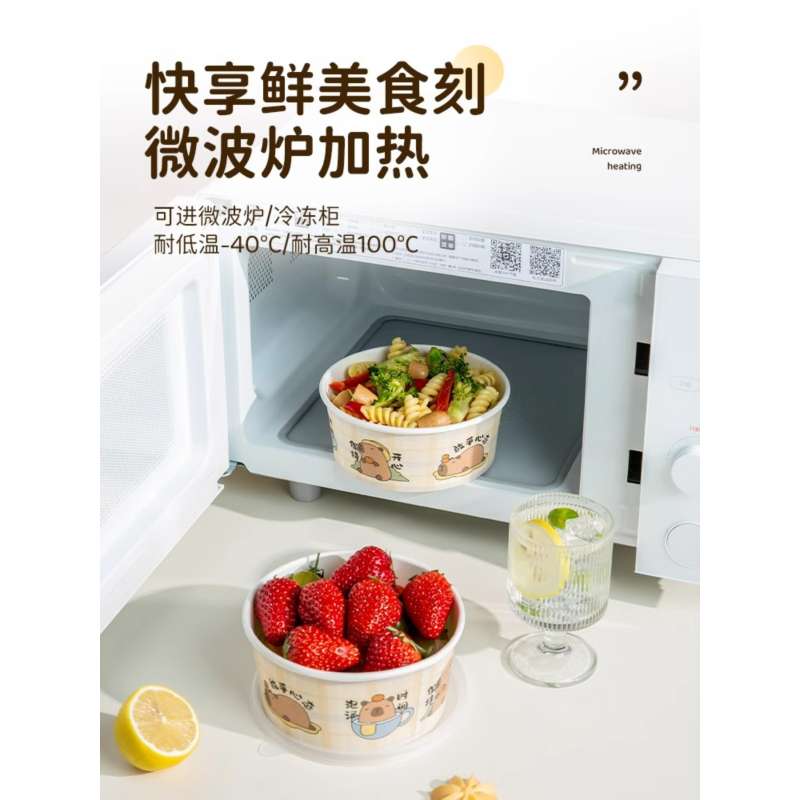 双枪一次性餐盒带饭餐盒套装上班族可微波炉加热食品级饭盒打包盒高清大图