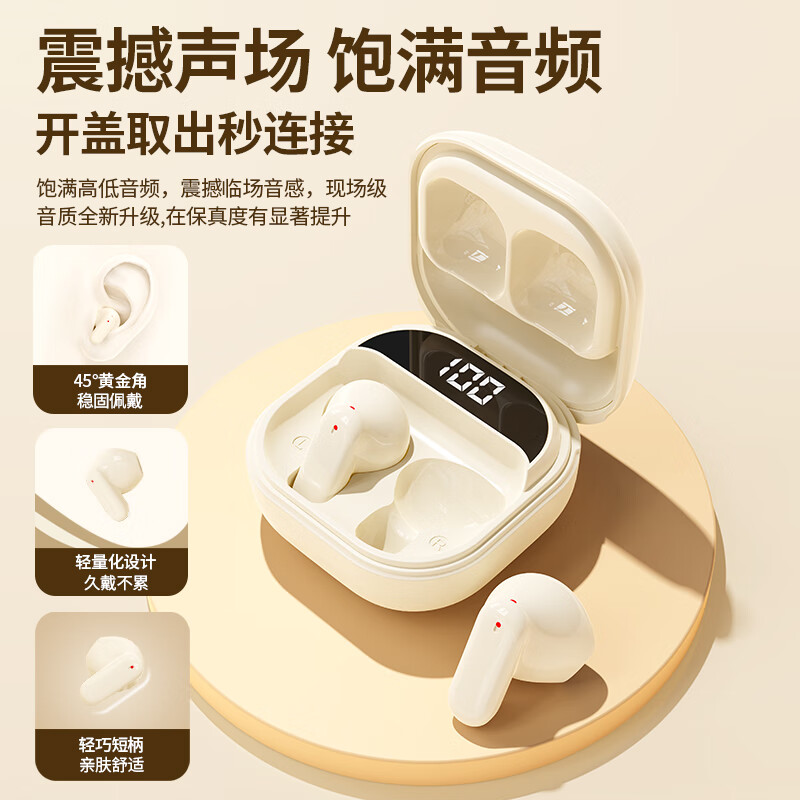 雷摄(LEISE)LS-BT03 真无线蓝牙耳机 音乐运动游戏耳机 白色高清大图