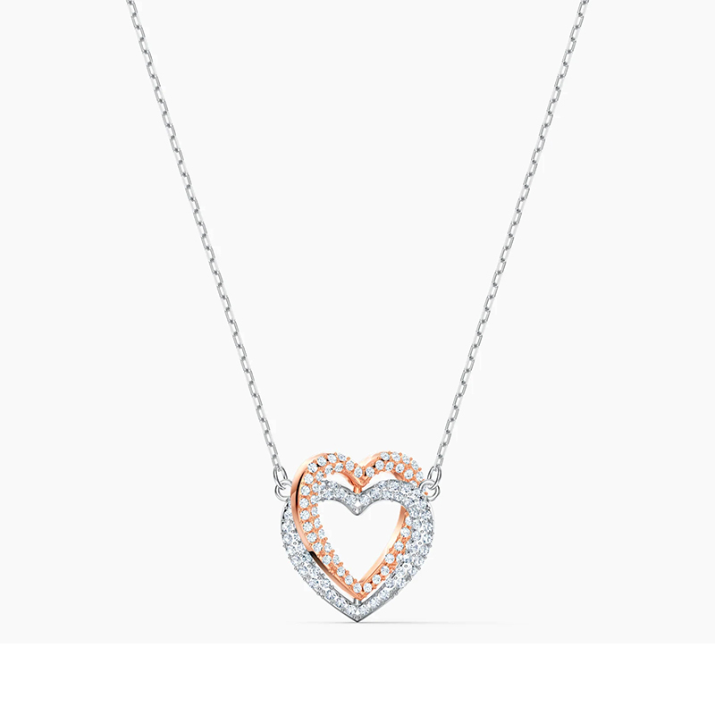 Swarovski 施华洛世奇官 INFINITY心心相印人造仿水晶项链女锁骨链吊坠5518868 礼物女轻奢饰品