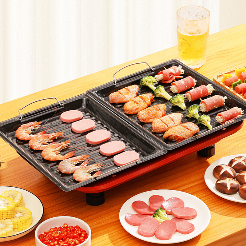 电烧烤炉家用室内烧烤架电烤盘烤串机烤肉炉子小铁板烧盘用具升级版
