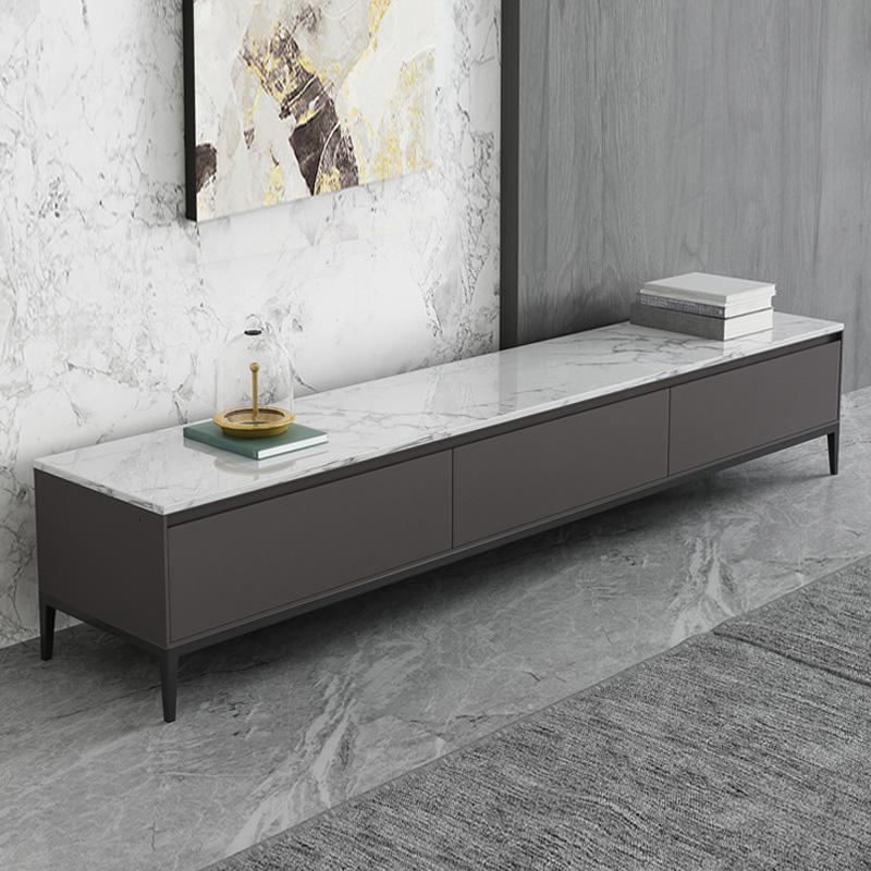 大理石电视柜现代简约北欧风轻奢客厅地柜新款斗柜茶几电视柜组合 1.4茶几【木纹面】送智能垃圾桶组装