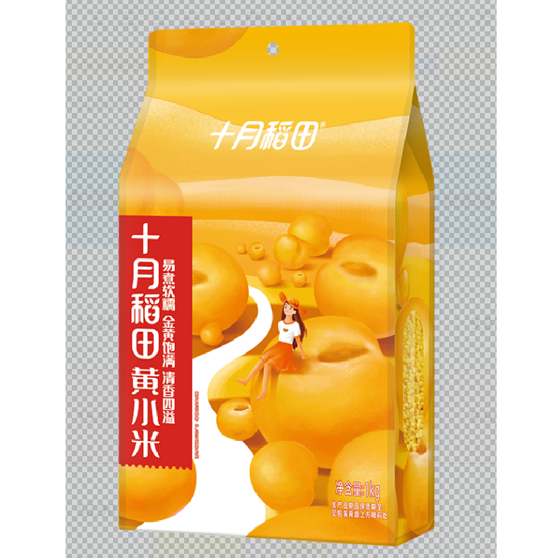 十月稻田金苗红小米1kg 红皮小米 熬小米粥五谷杂粮真空袋装2斤高清大图