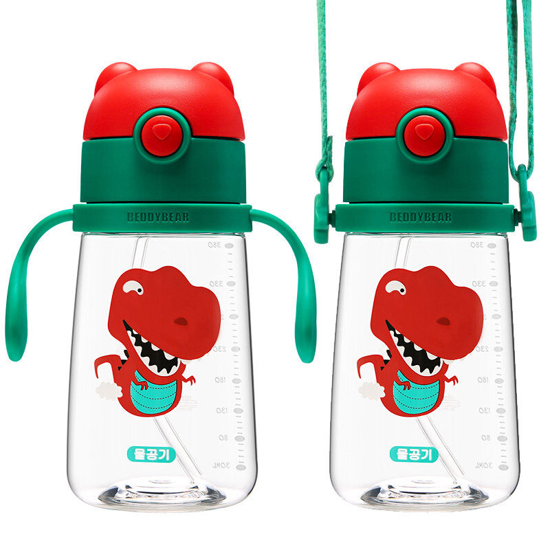 萌宠恐龙杯具熊儿童水杯幼儿园宝宝防漏吸管杯 儿童防摔防呛学饮杯 BEDDYBEAR