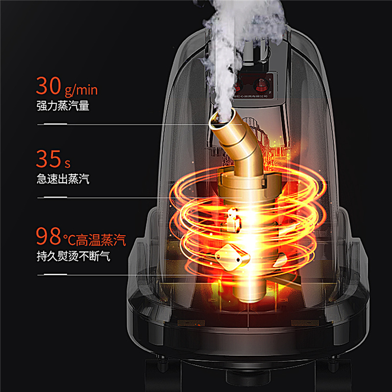 上海红心豪华型挂烫机RH2719额定功率1800W3.0L大容量蒸汽大功率商用立式消毒熨烫机家用铜锅炉家用手持挂式熨斗