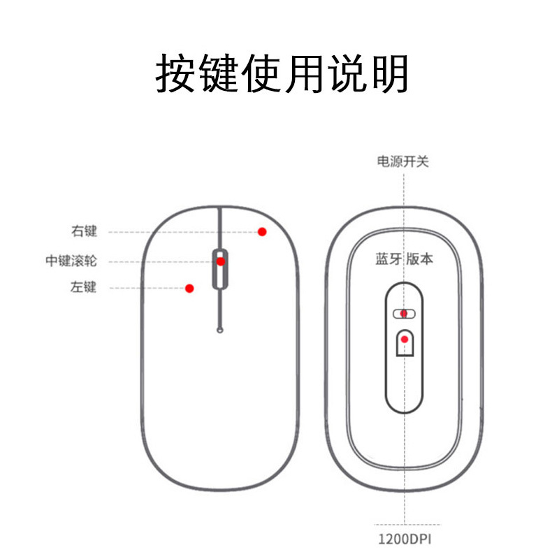 宏碁无线鼠标可充电蓝牙办公家用便携台式电脑笔记本通用鼠标男女生适用于苹果联想惠普