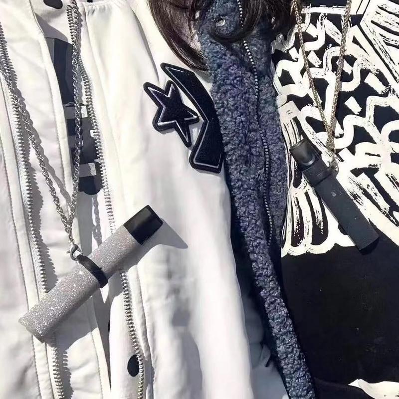 网红编织挂绳[黑色] 电子焑保护套吸棒挂链电子戒器烟子器烟挂绳