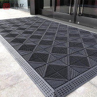 楚戎防滑垫脚垫 室外拼接地垫 三合一单刷灰色345cm*255cm（2.5cm厚）