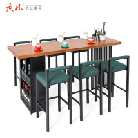 可定制实木家用北欧轻奢铁艺吧台桌高脚桌