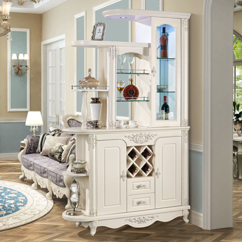 酒柜隔断柜欧式进玄关小户型客厅双面装饰美式屏风间厅厅鞋柜 组装_E款1.25米_框架结构