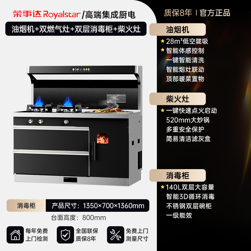 荣事达柴火集成灶家用农村新型柴火集成灶无烟一体十大名牌集成灶2361高清大图