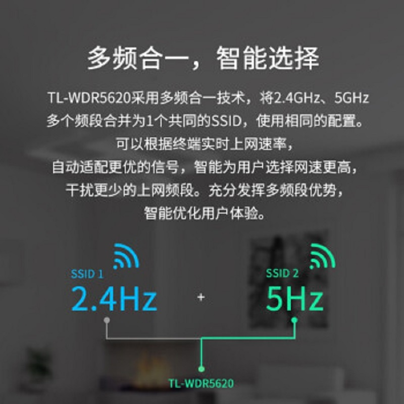 自营 TP-LINK TL-WDR5620 1200M 5G双频智能无线路由器