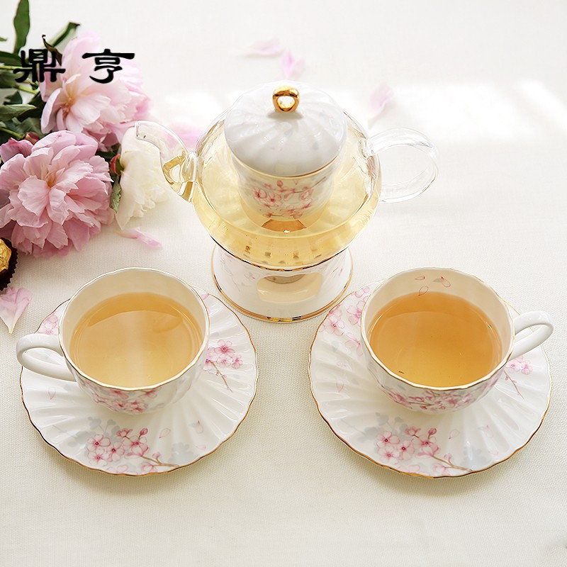 鼎亨那些时光 樱花骨瓷茶具套装水果茶壶花茶壶整套茶具陶瓷花
