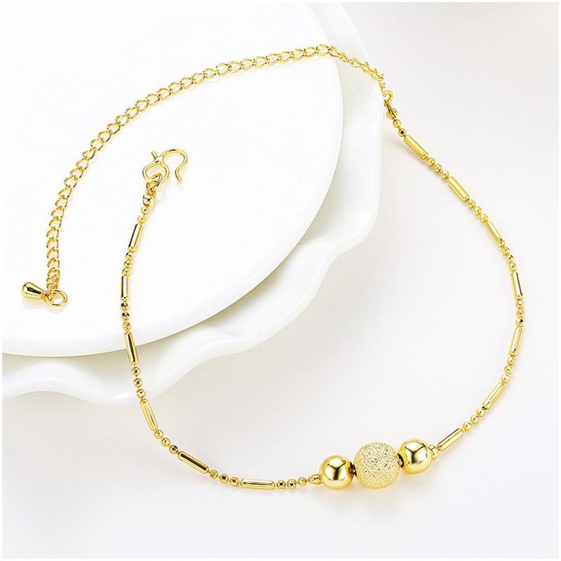 A045-A Women 18K yellow gold anklet jewelry 镀黄金色女脚链潮