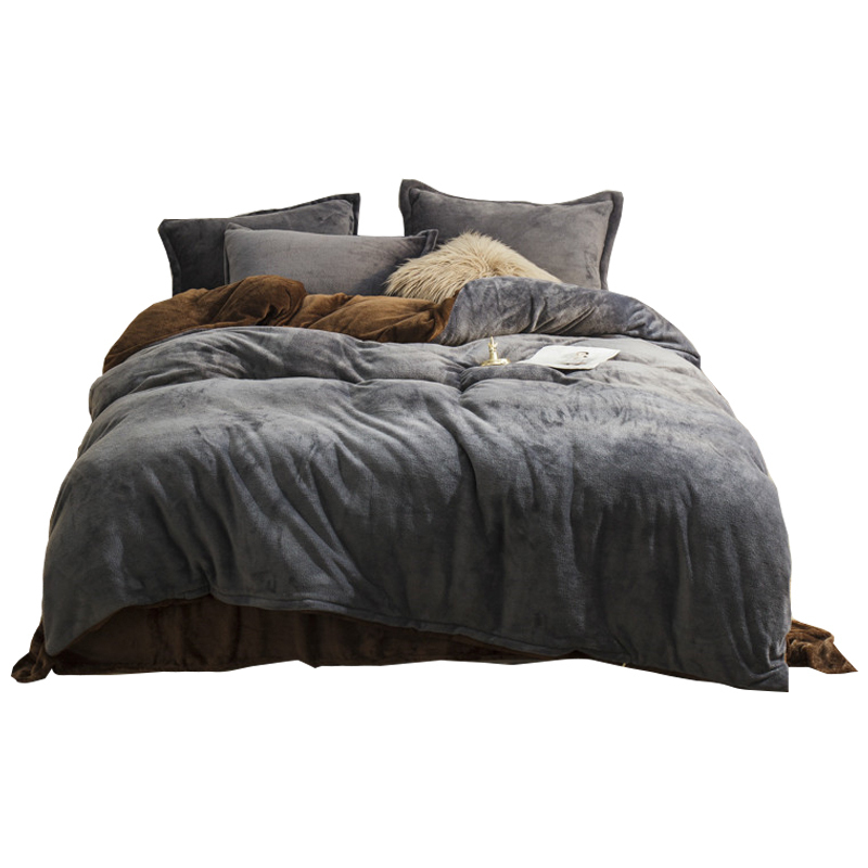 被套冬天珊瑚绒一件1.82.0被罩法拉绒四件套加绒灰绒面三件套男_38高清大图