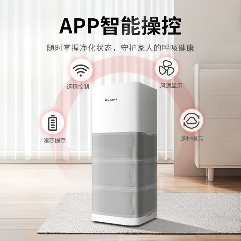 霍尼韦尔 KJ1000F-P22W 空气净化器 空气消毒机 除甲醛空气净化器 UVC消毒过滤过敏原高清大图