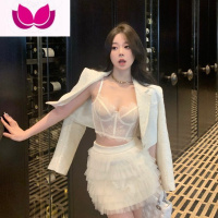 七斓法式亮片小香风气质西装外套女套装高级感短款西服上衣小个子 M 米色外套