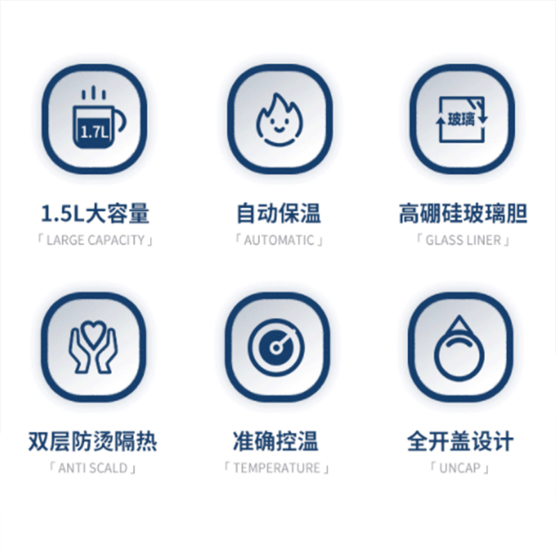 都市太太（DStt）彩钢养生电热水壶1.7升办公室小型全自动花茶壶家用多功能煮茶器 DSSH8001 深蓝色 单个价高清大图