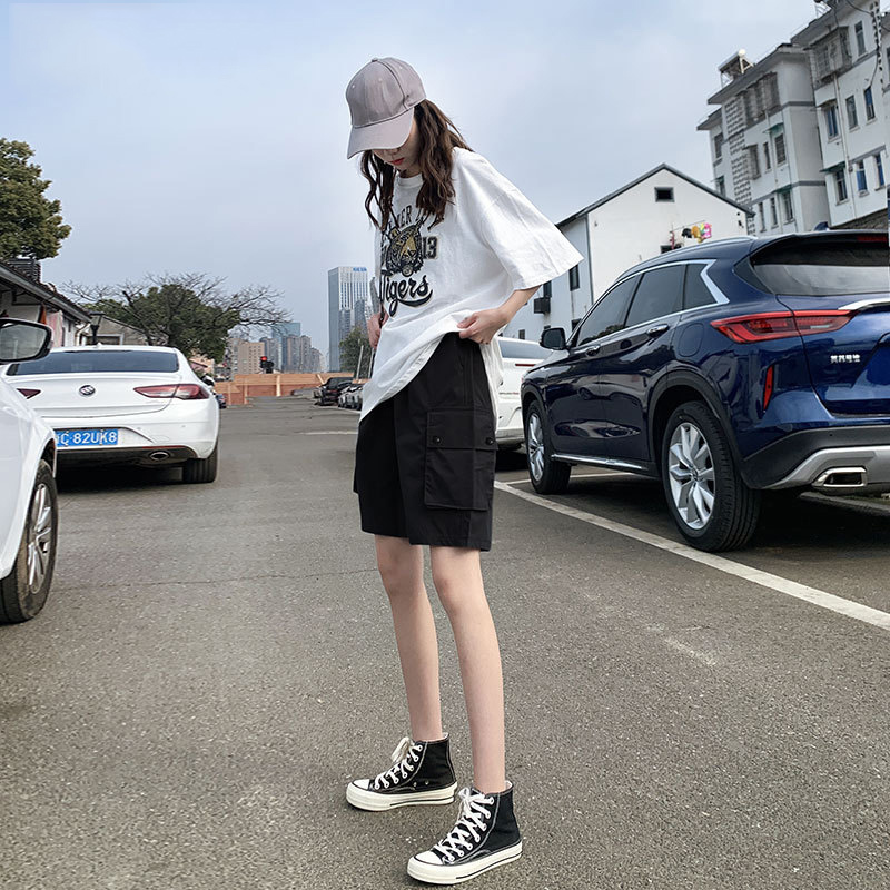 樵JIAO工装短裤女宽松薄款运动直筒休闲裤潮019-RT-Y867