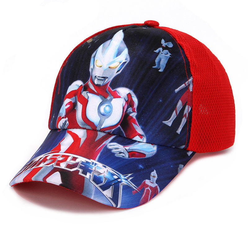 儿童奥特曼帽子男夏季网眼透气蜘蛛侠棒球帽春秋女卡通防晒鸭舌帽